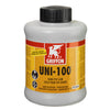 UNI-100 hard-PVC-lijm in 500 ml-flacon met zwarte dop en geel-rood etiket