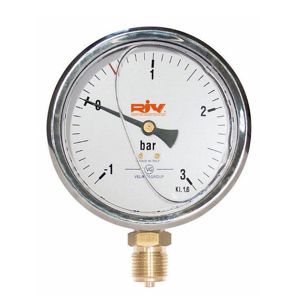 Glycerine filled vacuum gauge -1 to +0