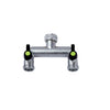 Messing kraanverdeler met 2 uitgangen - 3/4 inch