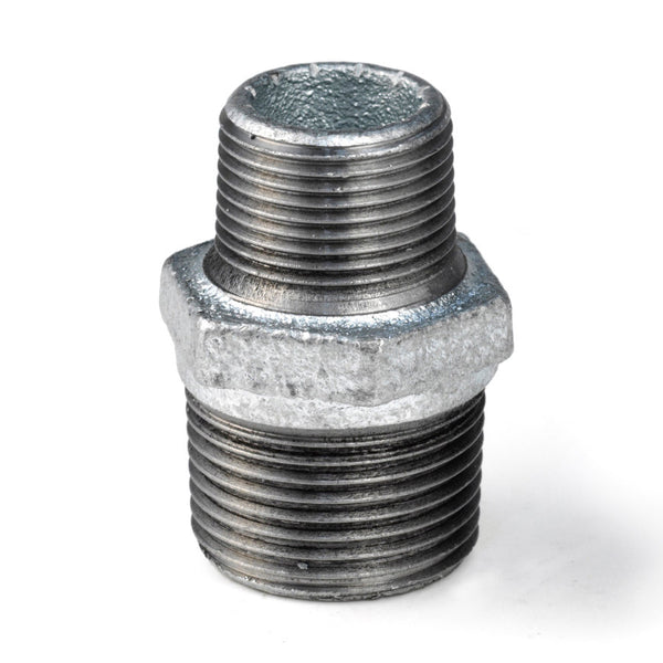 GF dubbele verloopnippel, gegalvaniseerd, 2x buitendraad,
