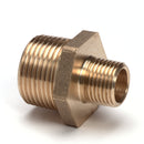 Double reducing nipple, brass, 2x male thread