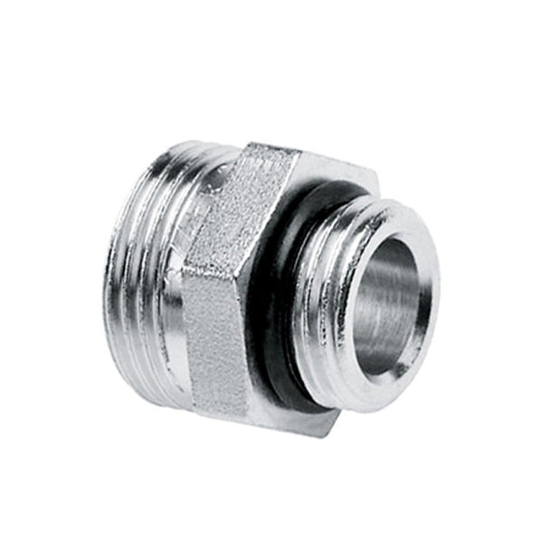 verloopnippel, vernikkeld, euroconus, met o-ring