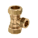 verloop T-stuk 90°, messing, 3x knel